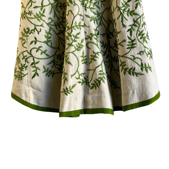 Vintage Tracy Reese Linen Embroidered Garden Dress - Size 8 - Picture 4 of 14